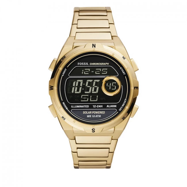 Montres Montre FOSSIL - Everett Solar FS5862 Gold Or 3 Montres Montre FOSSIL - Everett Solar FS5862 Gold Or