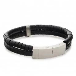 Bijoux Et Décorations Bracelet FOSSIL - Vintage Casual JF04082040 Black Onyx Noir