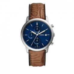 Montres Montre Fossil - Minimalist Chronograph FS5928 Brown/Navy Marron
