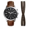 Bijoux Et Décorations Montre FOSSIL - Townsman FS5967SET Brown/Silver Marron, Argent