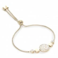 Joop! Soldes Boutique 13 Bijoux Et Décorations Bracelet FOSSIL - White Mosaic JF03252710 Gold Or