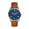 Montres Montre FOSSIL - Copeland Three FS5661 Navy/Brown Marron, Bleu Marine