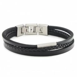 Joop! Soldes Boutique 5 Bijoux Et Décorations Bracelet FOSSIL - Multi-Strand JF03322040 Black Noir