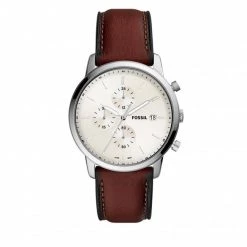Montres Montre Fossil - Minimalist Chronograph FS5849 Brown/Silver Marron, Argent