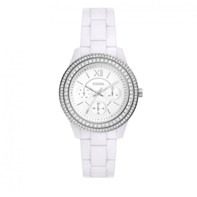 Montres Montre Fossil - Stella Multifunction ES5151 White Blanc 3 Montres Montre Fossil - Stella Multifunction ES5151 White Blanc