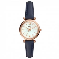 Montres Montre FOSSIL - Carlie ES4502 Navy/Rose Gold Bleu Marine